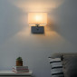 Applique tête de lit métal et abat-jour blanc - Erdal|Appliques murales|Kosilum