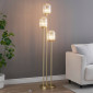 Grand lampadaire triple doré verres ambrés - Rosalia|Lampadaire|Kosilum Grand lampadaire triple doré verres ambrés - Rosalia|Lampadaire|Kosilum