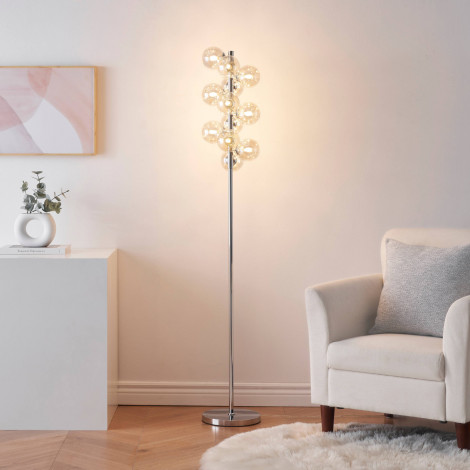 Lampadaire moderne à sphères en verre ambré - Ambrosia|Lampadaire|Kosilum