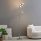 Lampadaire chromé dimmable double éclairage LED - Pancho|Lampadaire|Kosilum