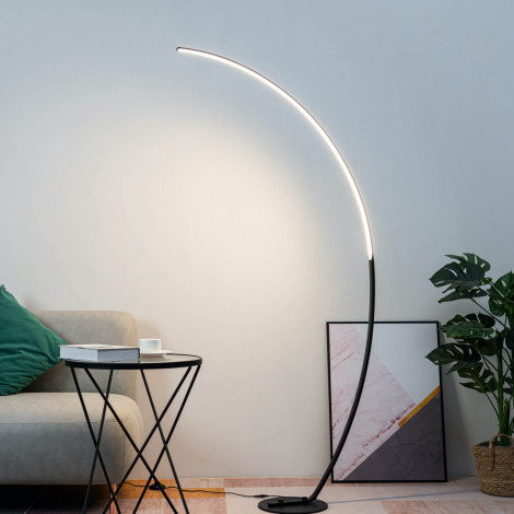 Grand lampadaire courbé LED noir 170 cm - Thalia|Lampadaire|Kosilum