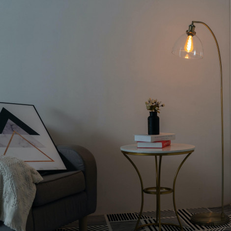 Grand lampadaire vintage en verre et laiton - Flavia|Lampadaire|Kosilum