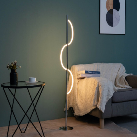 Lampadaire LED chrome design ondule - Savona|Lampadaire|Kosilum
