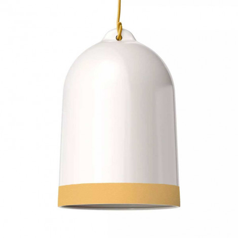 Abat-jour céramique et bande jaune pour suspension|Suspensions|Lampe Avenue