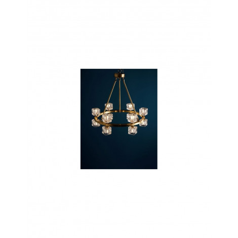 Lustre rond en cristal/Laiton série Crystal|Lustre|Kiki Lighting