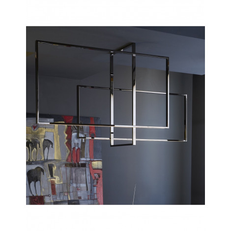 Plafonnier industriel en verre et métal|Lustre|Kiki Lighting