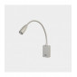 Applique avec liseuse Bed 1 ampoule Aluminium Nickel satiné|Appliques murales|Luminaire Center