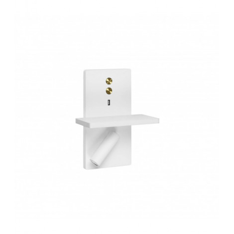 Applique avec liseuse Elamp Aluminium Or|Appliques murales|Luminaire Center