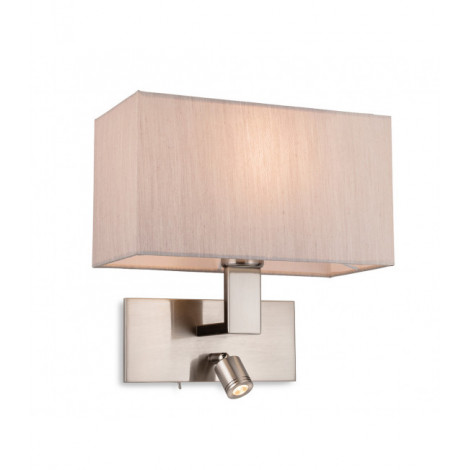 Applique avec liseuse Raffles Acier brossé 1 ampoule 30cm|Appliques murales|Luminaire Center