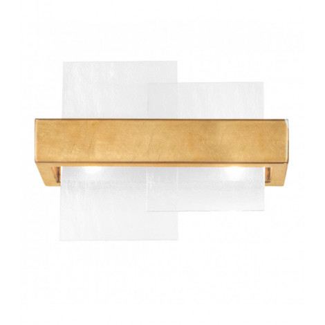 Applique murale Rettangolo Feuille d'or 2 ampoules 24cm|Appliques murales|Luminaire Center