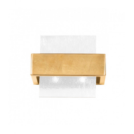 Applique murale Rettangolo Feuille d'or 2 ampoules 17cm|Appliques murales|Luminaire Center