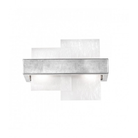 Applique murale Rettangolo Feuille d'argent 2 ampoules 24cm|Appliques murales|Luminaire Center