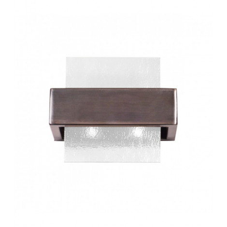 Applique murale Rettangolo Brun brossé 2 ampoules 17cm|Appliques murales|Luminaire Center