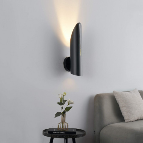 Applique murale cylindre noir lumière indirecte - Tingo|Appliques murales|Kosilum Applique murale cylindre noir lumière indirecte - Tingo|Appliques murales|Kosilum