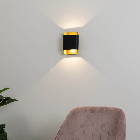 Applique murale design noire et dorée - Manduria|Appliques murales|Kosilum