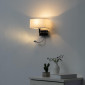Applique Liseuse à LED Blanc design métal/tissu - Adonis|Appliques murales|Kosilum