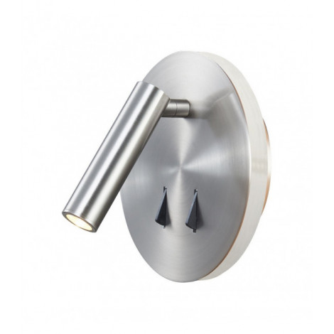 Applique avec liseuse Fusion Nickel satiné 1 ampoule 7,5cm|Appliques murales|Luminaire Center