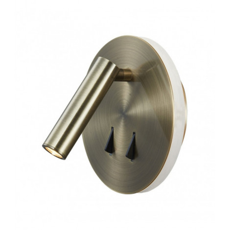 Applique avec liseuse Fusion Laiton antique 1 ampoule 7,5cm|Appliques murales|Luminaire Center