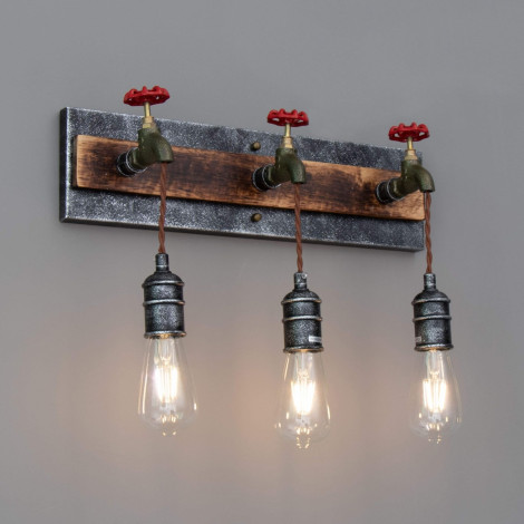 Applique industrielle originale avec robinets vintage - Eiger|Appliques murales|Kosilum Applique industrielle originale avec robinets vintage - Eiger|Appliques murales|Kosilum
