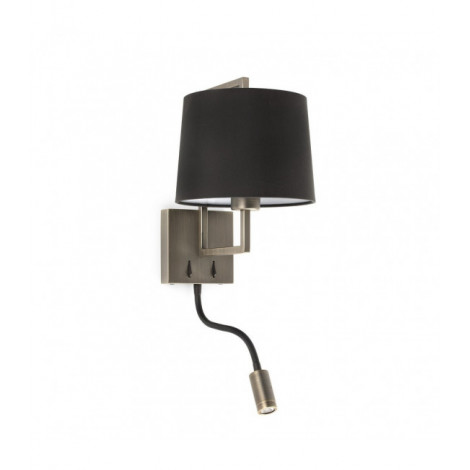 Applique avec liseuse Frame Corps Acier,Tissu 32 Cm|Appliques murales|Luminaire Center