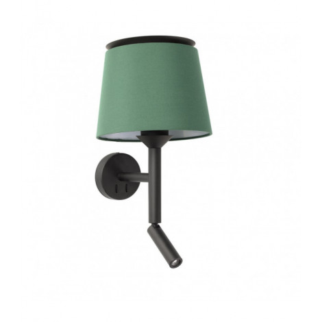 Applique avec liseuse Savoy Diffuseur Acier,corps Acier,Tissu 49,9 Cm|Appliques murales|Luminaire Center