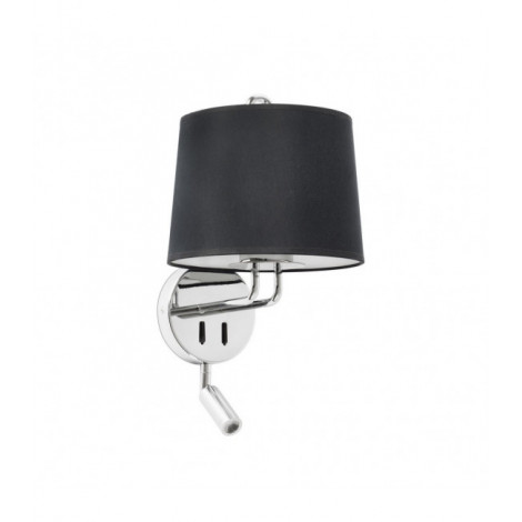 Applique avec liseuse Montreal Chrome 1 ampoule 39cm|Appliques murales|Luminaire Center