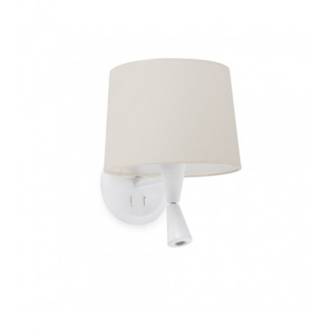 Applique avec liseuse Conga Corps Acier,Tissu 28 Cm|Appliques murales|Luminaire Center
