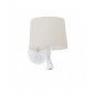 Applique avec liseuse Conga Corps Acier,Tissu 28 Cm|Appliques murales|Luminaire Center