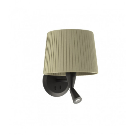 Applique avec liseuse Samba Corps Acier,Tissu 29 Cm|Appliques murales|Luminaire Center