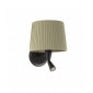 Applique avec liseuse Samba Corps Acier,Tissu 29 Cm|Appliques murales|Luminaire Center