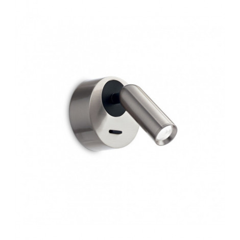 Applique avec liseuse Bean Verre,métal Nickel 1 ampoule 8,5cm|Appliques murales|Luminaire Center