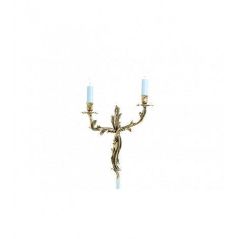 Applique murale Louis Laiton poli 2 ampoules 49cm|Appliques murales|Luminaire Center