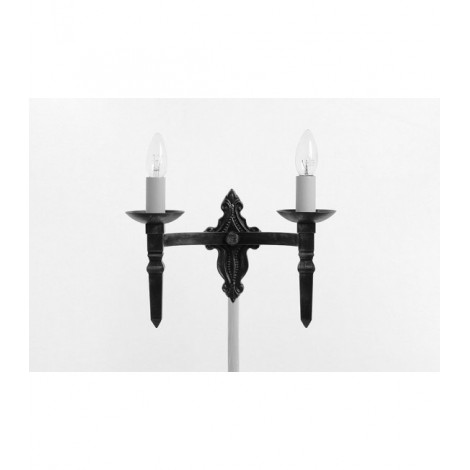 Applique murale Baronial Noir 2 ampoules 23,5cm|Appliques murales|Luminaire Center