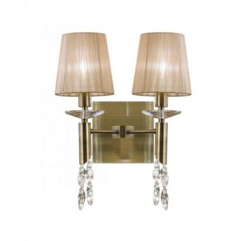 Applique murale Tiffany K9 Cristal transparent Laiton Antique|Appliques murales|Luminaire Center