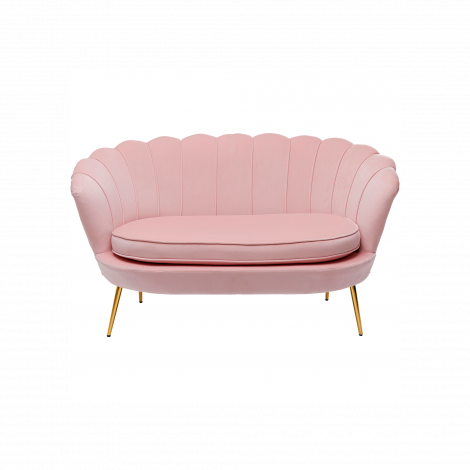 Canapé Water Lily 2 places velours rose et acier doré Kare Design|Canape|Kare