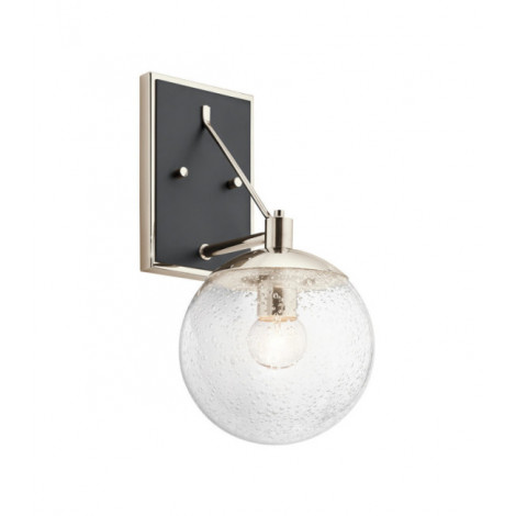 Applique murale Kichler Acier,verre grainé transparent Nickel poli|Appliques murales|Luminaire Center