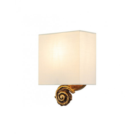 Applique murale Swirl Abat-jour en lin,acier,résine Feuille d'or|Appliques murales|Luminaire Center
