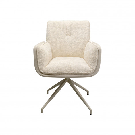 Chaise avec accoudoirs pivotante Hilla crème Kare Design|Chaise|Kare