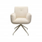 Chaise avec accoudoirs pivotante Hilla crème Kare Design|Chaise|Kare