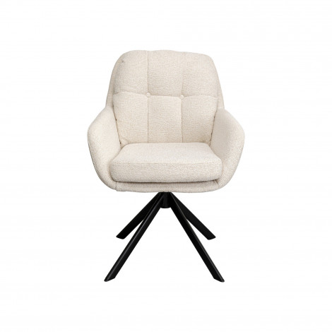 Chaise avec accoudoirs pivotante Molly crème Kare Design|Chaise|Kare