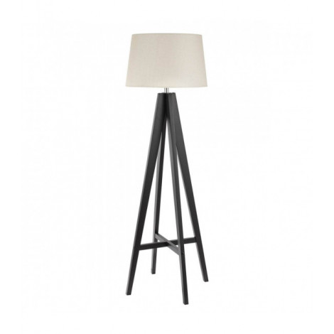 Lampadaire Tripod, en bois avec abat-jour crème|Lampadaire|Luminaire Center