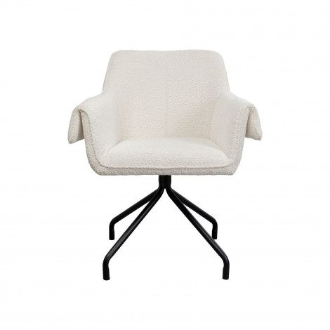 Chaise avec accoudoirs pivotante Bess crème Kare Design|Chaise|Kare