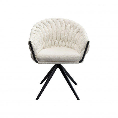 Chaise avec accoudoirs pivotante Knot Boucle blanche Kare Design|Chaise|Kare
