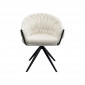 Chaise avec accoudoirs pivotante Knot Boucle blanche Kare Design|Chaise|Kare