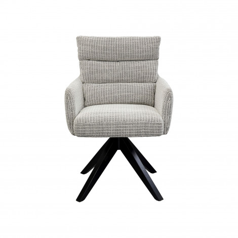 Chaise avec accoudoirs pivotante Bosse noire et blanche Kare Design|Chaise|Kare