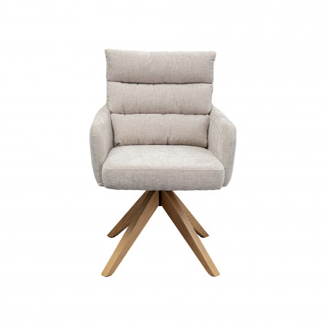 Chaise avec accoudoirs pivotante Bosse crème Kare Design|Chaise|Kare