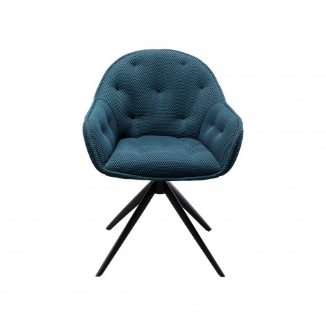 Chaise avec accoudoirs pivotante Carlito Mesh bleue Kare Design|Chaise|Kare