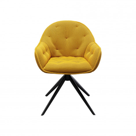Chaise avec accoudoirs pivotante Carlito Mesh jaune Kare Design|Chaise|Kare