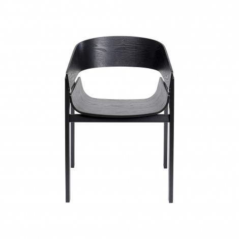 Chaise avec accoudoirs Biarritz noire Kare Design|Chaise|Kare