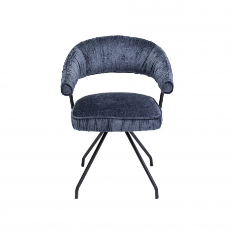 Chaise avec accoudoirs pivotante Arabella bleue Kare Design|Chaise|Kare